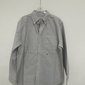 Nanamica ナナミカ nisica Stripe BD Shirt Gray 長袖シャツ ロゴ シャツ 希少 中古 コットン Mサイズの画像1