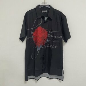 Yohji Yamamoto ヨウジヤマモト ダリアプリントブロード シャツ 半袖 人気 ブラック 希少 中古 Ｍ