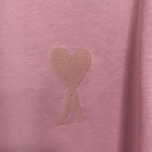 AMI PARIS アミ パリス Ami De Coeur Tシャツ 半袖 ロゴ コットン ピンク 希少 中古 Mサイズの画像4