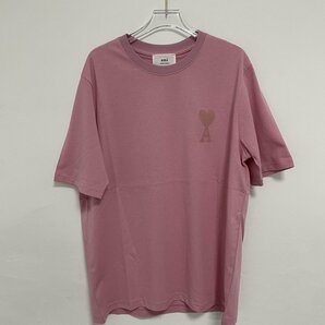 AMI PARIS アミ パリス Ami De Coeur Tシャツ 半袖 ロゴ コットン ピンク 希少 中古 Mサイズの画像1