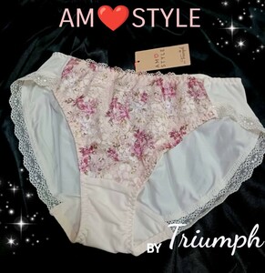 新品タグ付き《トリンプ》 AMO’S STYLE フェミニンなプリントオンレース★クワイエット ペインティング.:*:・デイリーショーツ 【L】 