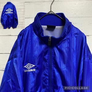 00s UMBRO アンブロ トラックジャケット ブルー L y2k ナイロンジャケット ウインドブレーカー サッカー