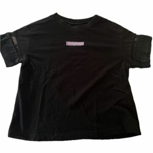 Tシャツ ブラック 半袖 キッズ 子供服140 ガールズ ボーイズ トップス ジーユー GU