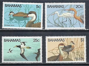 バハマ 1981年 #492-5(NH) 海辺の鳥 / Cat.Val.$11.00-