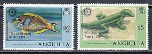 アンギラ 1980年 #389-90(NH) 魚 トカゲ / 国際リータリー75年加刷