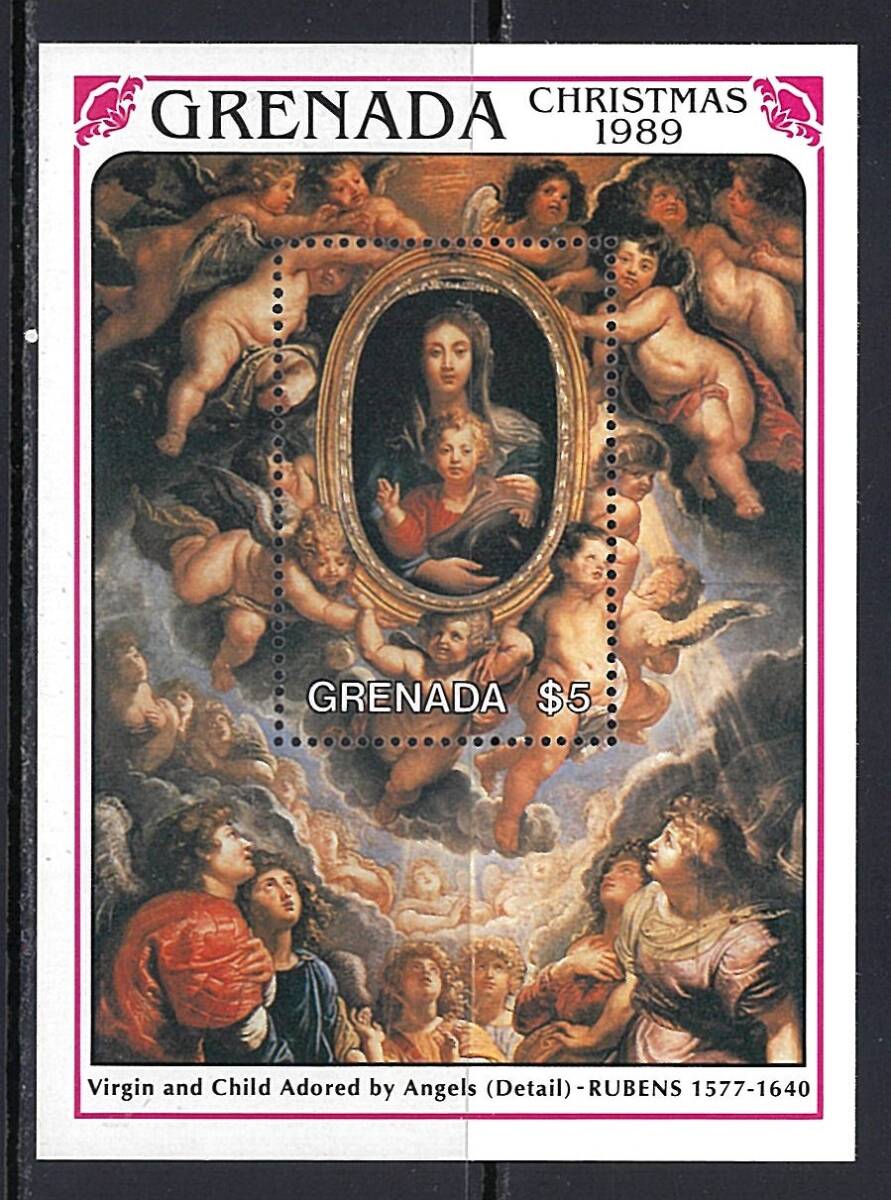 ग्रेनाडा 1990 #1789(एनएच) क्रिसमस/पेंटिंग (रूबेंस द्वारा), एंटीक, संग्रह, टिकट, पोस्टकार्ड, उत्तरी अमेरिका