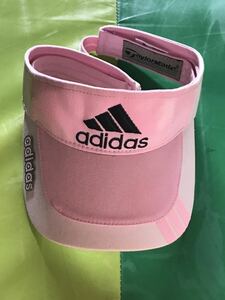 「中古キャップ adidas 」サンバイザー ピンク