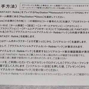 当日対応 PS4 PS5 GRANBLUE FANTASY : Relink グランブルーファンタジー リリンク 特典 グラブル スペシャルアイテム セット パック コードの画像2