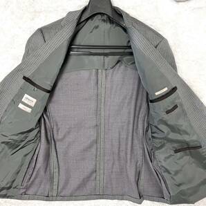 1円 美品 希少サイズ 2XL〜3 XL サイズ56 アルマーニコレッツォーニ ARMANI COLLEZION メンズ セットアップ スーツ グレー ストライプ 2Bの画像3