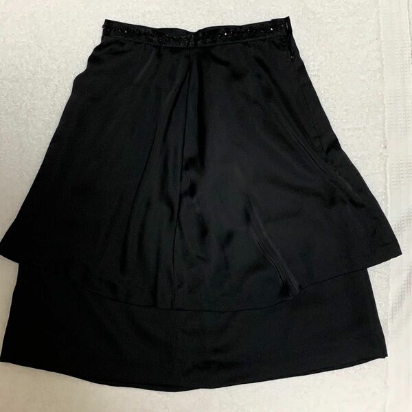 光沢ブラック&グレー スカート、ベージュスカートW61 3枚セット
