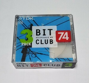 【新品訳ありMDディスク】TDK BIT CLUB 74分 デジタル性能に優れる高品質ディスク 耐熱・高精度シェル 3枚入りパック 1個 希少　☆☆☆