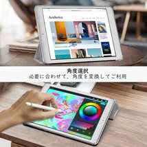 送料無料★iPad ケース 第9世代/8/7 Apple iPad 10.2インチ 半透明 スタンド (SilverGray)_画像4