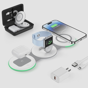  бесплатная доставка *3in1 MagSafe зарядное устройство складной беспроводной зарядное устройство Apple Watch зарядное устройство магнит тип ( белый )