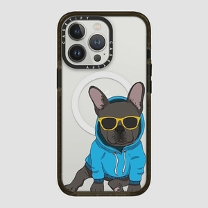 送料無料★CASETiFY iPhone 13 Proケース Hipster Frenchie Black クリア ブラック