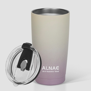 送料無料★ALNAE タンブラー 蓋付き 真空断熱 600ml 水筒 マグボトル コーヒーカップ (パープルグラデーション)