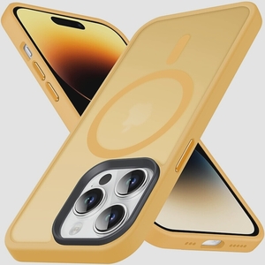 送料無料★Anqrp iPhone 14 Pro Maxケース MagSafe対応 マグネット搭載 半透明 マット感(オレンジ)