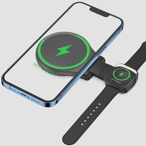 送料無料★KINIVA ワイヤレス充電器 Apple Watch 充電器 MagSafe対応 3in1 折りたたみ式(ブラック)