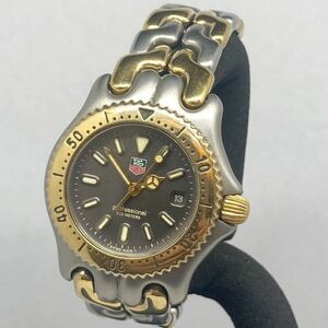 【動作品 良品】タグホイヤー TAG HEUER S/el クォーツ レディース S95.215 グレー プロフェッショナル コンビ デイト セル 腕時計 