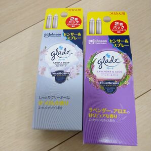 glade 消臭センサー＆スプレー ラベンダー＆アロエ アロマソープ つけかえ用カートリッジ 2本入りセット グレード スプレー