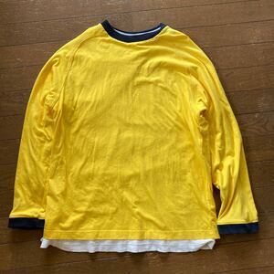 SHIPS( Ships )[ two sheets tailoring | long sleeve *la gran * T-shirt ( inside side : mesh )] yellow | cotton 100%|SIZE:2-M