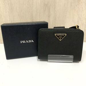 箱付き★【PRADA】プラダ★1ML018 折財布 サイフ SAFFIANO METAL 1ML018 QWA NERO F0002 ブラック 2つ折財布 TUサフィアーノ 04