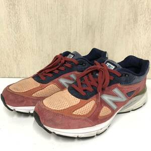 【NEWbalance 】ニューバランス ★スニーカー M990CP4 Made in USA アメリカ製 オールレザースウェード26.5 ネイビー オレンジ 04