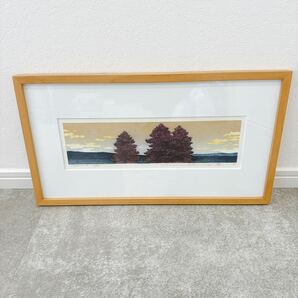 並木一 木版画 「 Tree Scene 73 」 144/300 '97 直筆サイン エディションナンバー 落款有り 真作の画像1