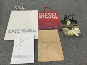 DIESEL GUESS ディーゼル ゲス 紙袋 手提げ袋 ショッパー ショップ袋 ブランド 薄紙 まとめ 5点セット