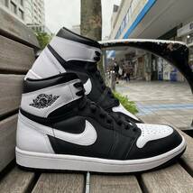 正規品 【US9.5】 NIKE ナイキ AIR JORDAN1 RETRO HIGH OG エアジョーダン1 レトロ ハイカット Black&White 黒 白 27.5cm (AJ114)_画像3