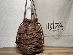 ●２８００円即決です●　　　IBIZA　イビサ　イビザ　巾着型　レザーバッグ