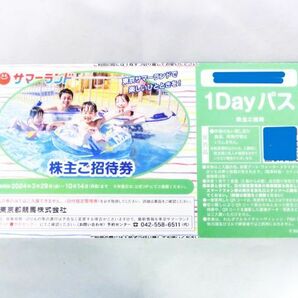 ② 送料無料★東京サマーランド 1day パス 8枚 (春秋限定株主ご招待券 4枚 ＋ 株主ご招待券 4枚) ★の画像3