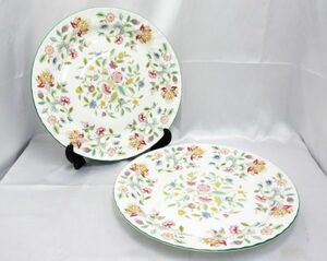 ☆ MINTON ミントン ☆HADDON HALL 34cm 2枚 プレート 大皿 ハドンホール 皿 花 フラワー☆パーティーなどに！