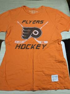 【服飾】 ビンテージ 古着 Tシャツ NHL ホッケー フィラデルフィア・フライヤーズ Philadelphia Flyers　レトロブランド オレンジ M
