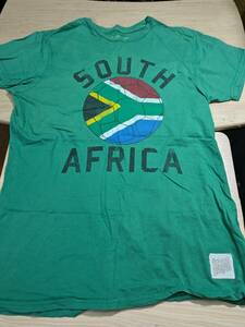 【服飾】 ビンテージ 古着 Tシャツ スポーツ 詳細不明 SOUTH AFRICA レトロブランド 緑 M