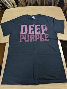 【服飾】 ビンテージ Tシャツ バンド 当時物? Deep Purple ディープパープル ロゴ GILDAN S 黒 半袖