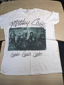 【服飾】 ビンテージ レア Tシャツ バンド 当時物? MOTLEY CRUE GIRLS GIRLS GIRLS S 白 半袖