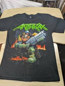 【服飾】 ビンテージ レア Tシャツ バンド 当時物? ANTHRAX アンスラックス DREDD LEPRECHAUN Hanes S 黒 半袖