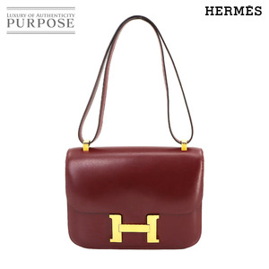 エルメス HERMES コンスタンス 23 ショルダー バッグ ボックスカーフ レザー ルージュアッシュ 〇H刻印 ゴールド 金具 90226231