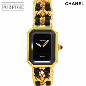  Chanel CHANEL Premiere S size H0001 Vintage lady's wristwatch black face Gold quartz Premiere 90219447