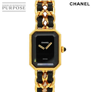  Chanel CHANEL Premiere L size H0001 Vintage lady's wristwatch black face Gold quartz Premiere 90223144