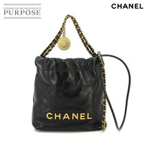 未使用 展示品 シャネル CHANEL 22 ミニ 2way チェーン ハンド ショルダー バッグ レザー ブラック AS3980 CHANEL 22 Mini Bag 90230308_画像1