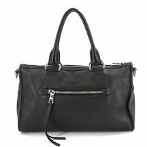 新品同様 プラダ PRADA 2way ハンド ショルダー バッグ レザー ブラック シルバー 金具 Hand Shoulder Bag 90228404_画像2