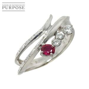 リング 7号 ルビー ダイヤ 0.38ct Pt プラチナ 指輪 Ruby Ring 90229021