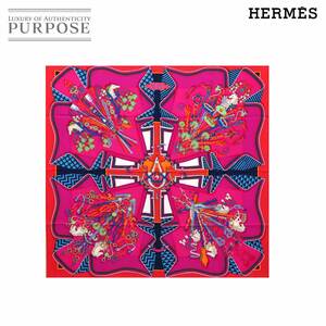 未使用 展示品 エルメス HERMES カレ 90 大判 BOUQUETS SELLIER 鞍職人の花束 シルク 100% マルチカラー Carre Scarf 90229544