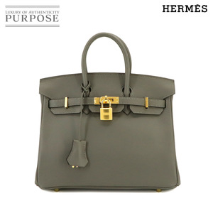 新品 未使用 エルメス HERMES バーキン25 ハンド バッグ スイフト グリメイヤー ゴールド 金具 B刻印 Birkin 90231898