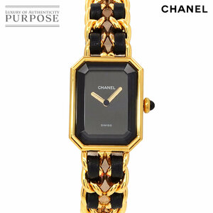  Chanel CHANEL Premiere M size H0001 Vintage lady's wristwatch black Gold quartz Premiere 90223806