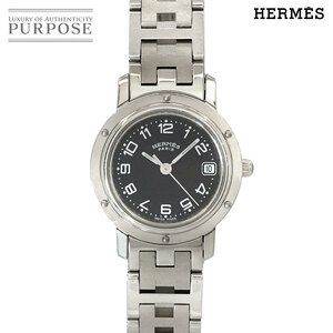 エルメス HERMES クリッパー CL4 210 ヴィンテージ レディース 腕時計 デイト ブラック クォーツ ウォッチ Clipper 90229109