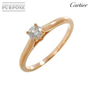 カルティエ ソリテール ダイヤ 0.20ct E/VVS1/EX #50 リング K18 PG 750 指輪 Solitaire Ring【鑑定書・証明書】 90222821