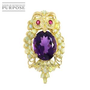 Amethyst 29.54ct Multistone K18 YG Broch Yellow Gold 750 Brooch 90229320