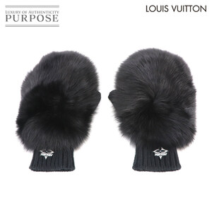 新品同様 ルイ ヴィトン LOUIS VUITTON LVスキー ファー グローブ 手袋 ウール フォックス ブラック M77411 LV Ski Fur Gloves 90229552